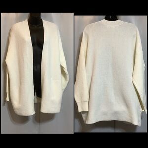 Devoted Cardigan Women’s Size Medium Open Front Knit Pockets Cream